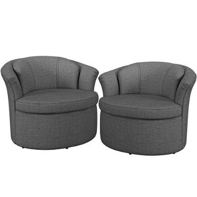Kit 02 Poltronas Base Fixa Luzo M03 Chumbo