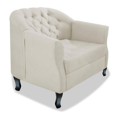 Poltrona Julia A02 Suede Doce Sonho Móveis Cor Bege