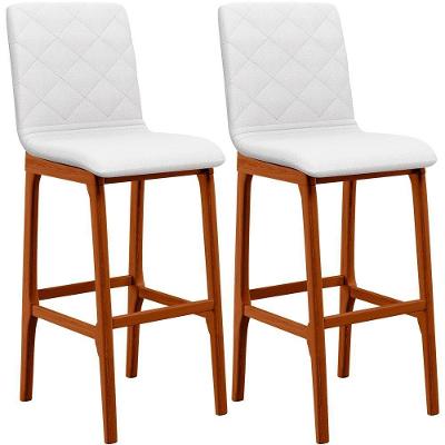 Kit 02 Banquetas Altas Zoe Facto Branco
