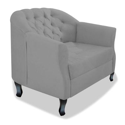 Poltrona Julia A02 Suede Doce Sonho Móveis Cor Cinza