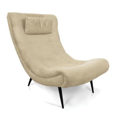 Poltrona Sher Suede Pés Palito De Ferro - D'Rossi Cor Bege