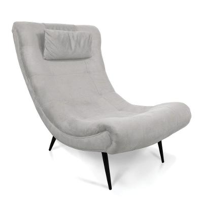 Poltrona Sher Suede Pés Palito De Ferro - D'Rossi Cor Cinza