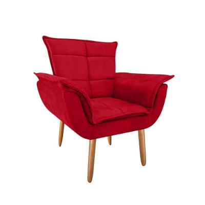 Poltrona Opala Suede Vermelho