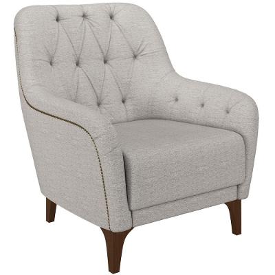 Poltrona Com Tachas Base Fixa Blenda M03 Cinza