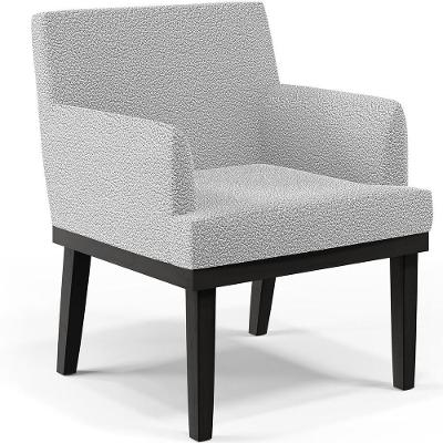 Poltrona Base Preto Beatriz W01 Bouclê Cinza