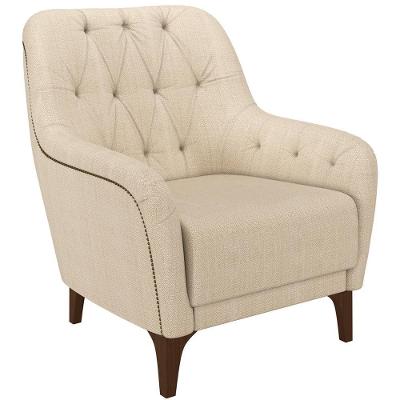 Poltrona Com Tachas Base Fixa Blenda M03 Bege