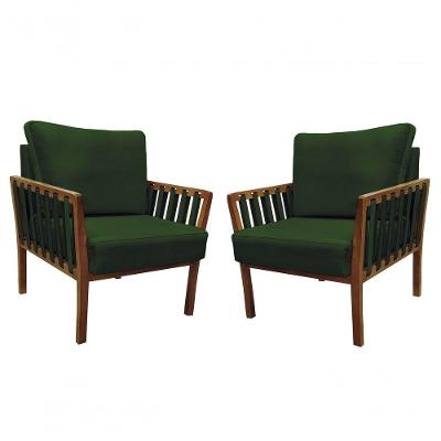 Kit 2 Poltronas Luxo Califórnia 0130 Verde Musgo