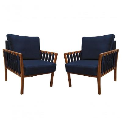 Kit 2 Poltronas Decorativa Luxo Califórnia Dora Bela 129