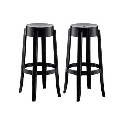 Kit 2 Banquetas Sala Jantar Shine UZ8007  2 Un Polipropileno Preto - Kappesberg