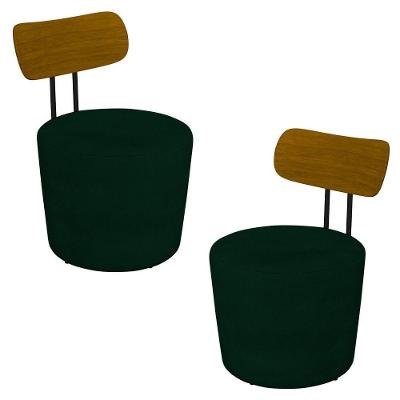 Kit 2 Poltronas 53cm Le Moon M22 Veludo Verde