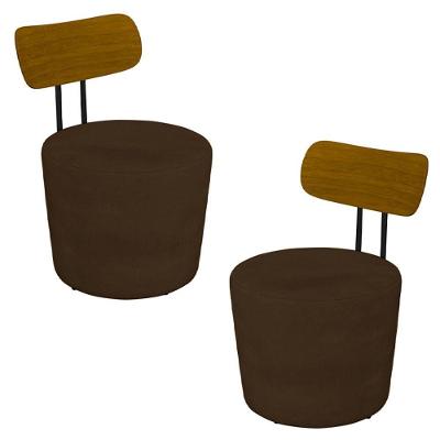 Kit 2 Poltronas 53cm Le Moon M22 Veludo Marrom