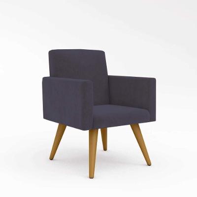 Poltrona Pé Palito Decoração Cinza