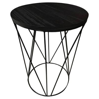 Mesa de Apoio Lateral em Metal Estilo Industrial