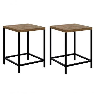 Kit Com 02 Banquetas Baixas 27815 Vermont Preto Fosco