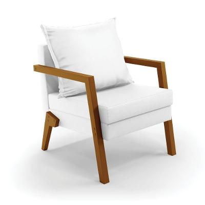 Poltrona Alice Corino Base De Madeira - D'rossi Cor Branco