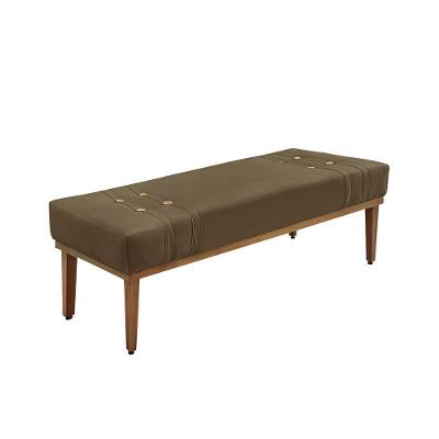 Recamier Genova 195 Cm Suede Com Madeira Maciça Caramelo