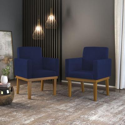 Kit 25 Poltronas Com Base Sala Quarto Azul Marinho