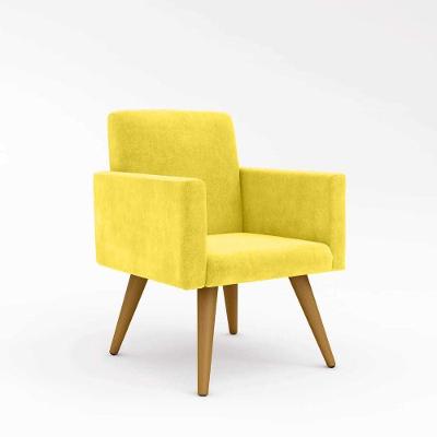 Poltrona Pés Palito Decoração amarelo
