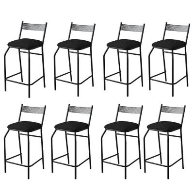 Kit 8 Banquetas Gourmet Para Bancada Ou Cozinha Ibiza Preto