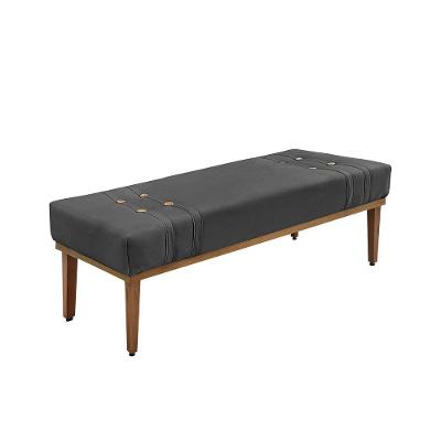 Recamier Genova 90 Cm Suede Com Madeira Maciça Azul Marinho