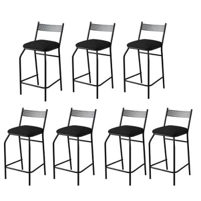 Kit 7 Banquetas Gourmet Para Bancada Ou Cozinha Ibiza Preto