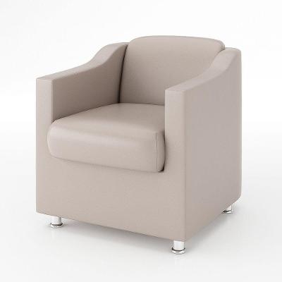 Kit 10 Poltronas Courino Preto Recepção courino Bege