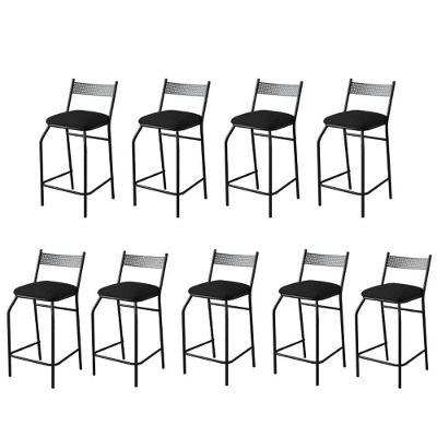Kit 9 Banquetas Gourmet Para Bancada Ou Cozinha Ibiza Preto