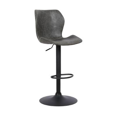 Banqueta Base Aço Giratória Naboo Com Regulagem De Altura Pu Cinza Chumbo G56 - Gran Belo