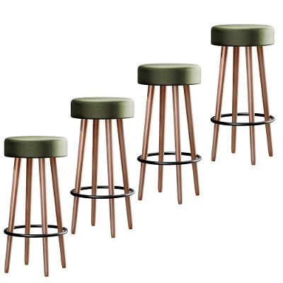 Conjunto 4 Banquetas Berlin Tecido Sintético Verde