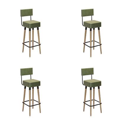 Conjunto 4 Banquetas Barcelona Tecido Sintético Verde