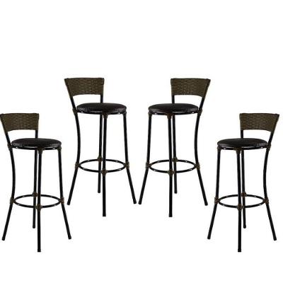 Kit 4 Banquetas Altas Forts Fibra Acesse Móveis Pequi Marrom