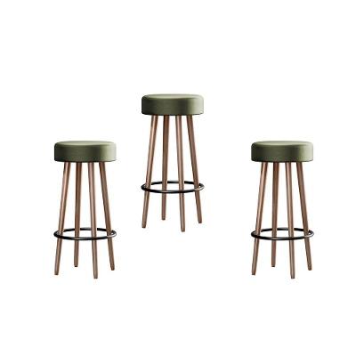 Conjunto 3 Banquetas Berlin Tecido Sintético Verde