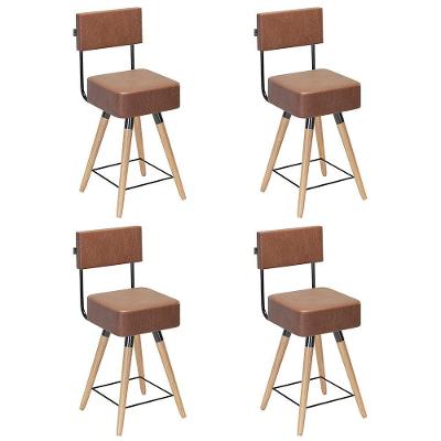 Kit 04 Banquetas Cadeiras 73cm Com Encosto Corano Coffee