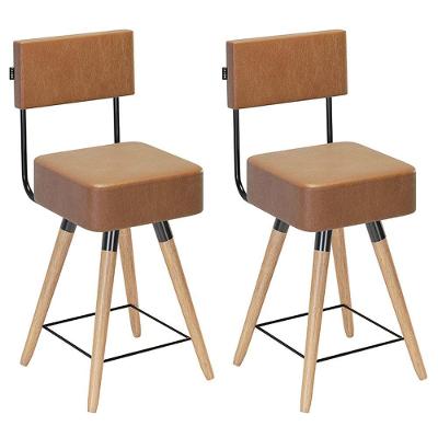 Kit 02 Banquetas 73Cm C/ Encosto Corano Amarula
