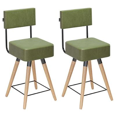 Kit 02 Banquetas 73Cm C/ Encosto Corano Verde