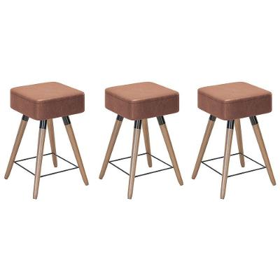 Kit 03 Banquetas Baixass Rio 50X32Cm C/ Corano Coffee