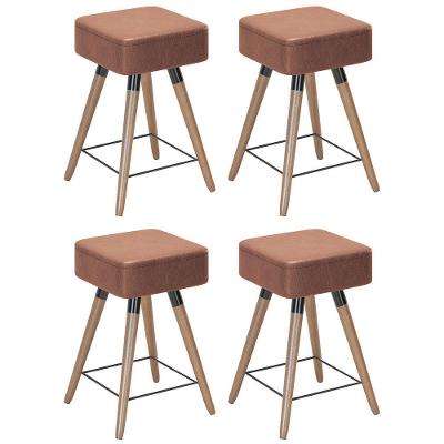 Kit 04 Banquetas Baixass Rio 50X32Cm C/ Corano Coffee