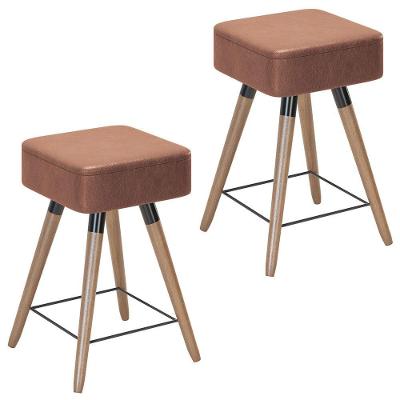 Kit 02 Banquetas Baixass Rio 50X32Cm C/ Corano Coffee