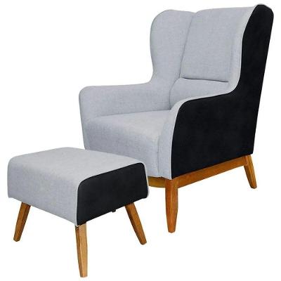 Poltrona Base Madeira E Puff Milena C05 C315