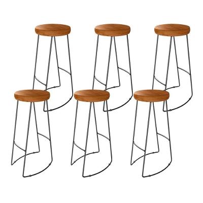 Kit 6 Banquetas Altas Industrial Madeira Maciça Peroba Rosa