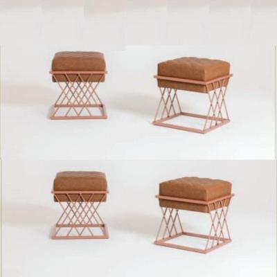Kit 4 Banquetas Decorativas Paris-pintura Cobre