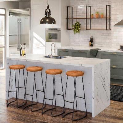 Kit Cozinha Industrial Prateleira E 4 Banquetas Madeira