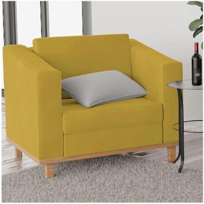 Poltrona Decorativa Europa Suede Amarelo