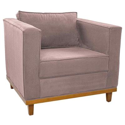 Poltrona Decorativa Europa Linho Rosê