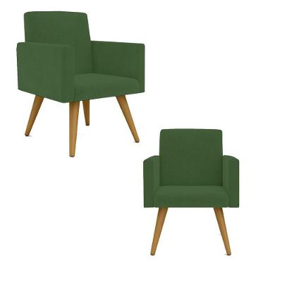 2 Cadeiras Poltronas p/ Sala Escritó. Balaqui Decor verde