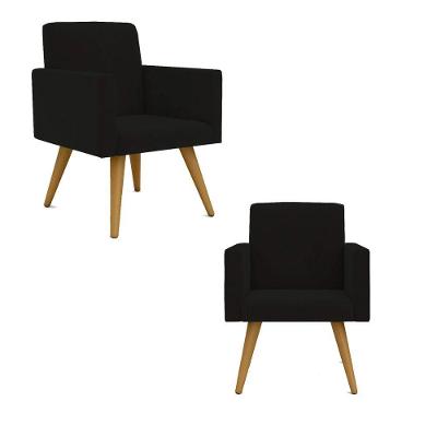 2 Cadeiras Poltronas p/ Sala Escritó. Balaqui Decor preta