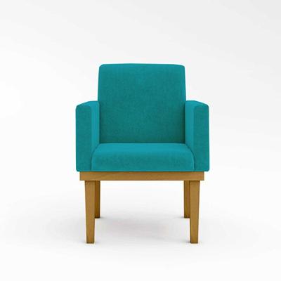 Poltrona Base Reforçara EstudosBalaqui Decor azul Turquesa