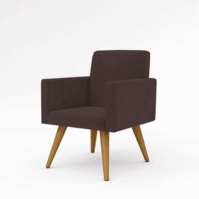 Cadeira Estofada Poltrona P/Sala Balaqui Decor marrom