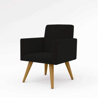 Cadeira Estofada Poltrona P/Sala Balaqui Decor preta
