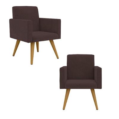 2 Cadeiras Poltronas p/ Sala Escritó. Balaqui Decor marrom